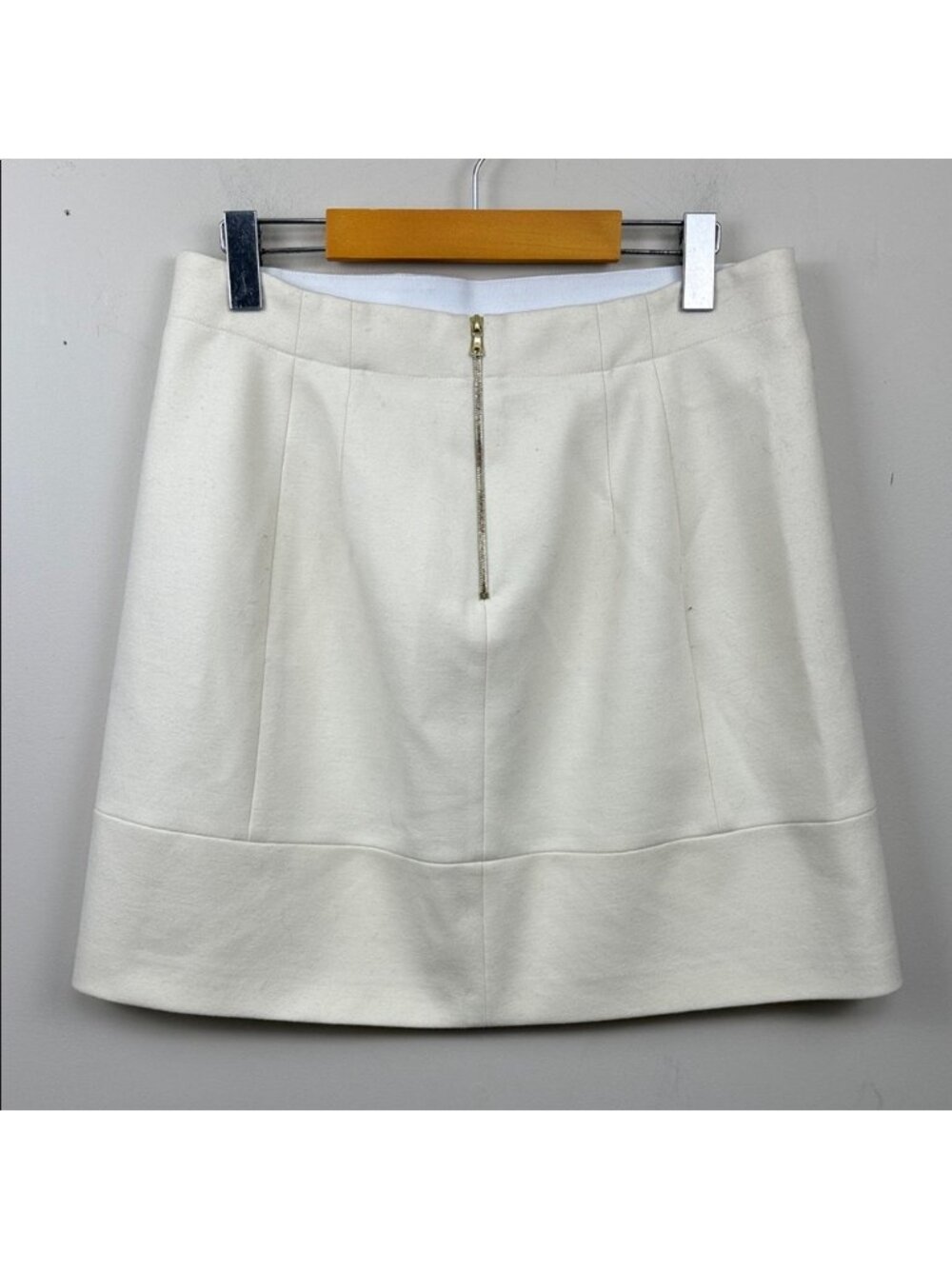 JUDITH & CHARLES Elegant Cream Women's classic a line wool blend Skirt Canada - Picture 6 of 10